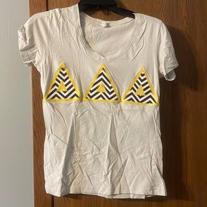 Tri Delta V Neck Embroidered T-shirt